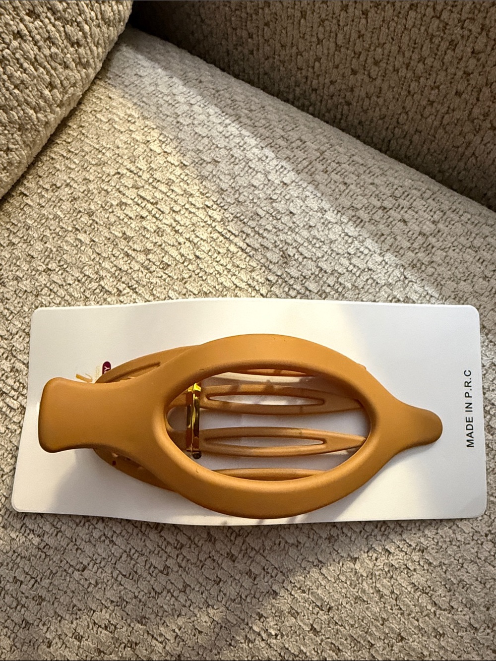 Matte Mustard Brown Oval Hair Clip